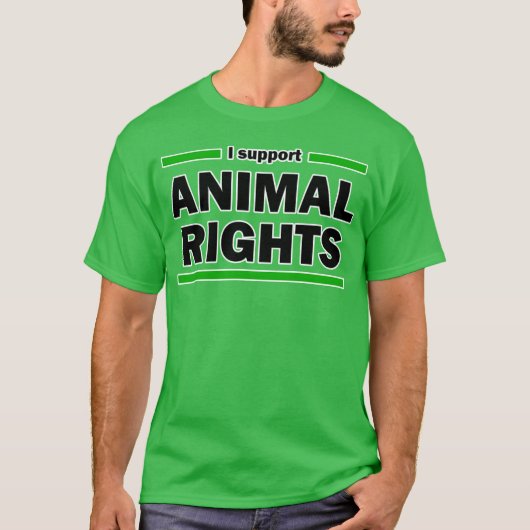 動物の権利を支持する 面白い Tシャツ (正面)
