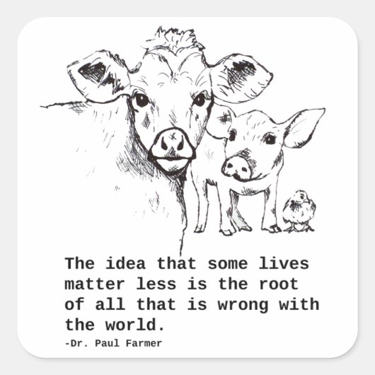 動物の権利シール スクエアシール (正面)