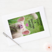 動物の権利シール。 長方形シール (封筒)