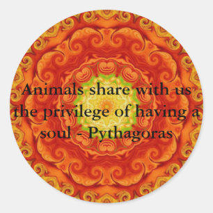 動物の権利ビーガンベジタリアン引用文Pythagora ラウンドシール