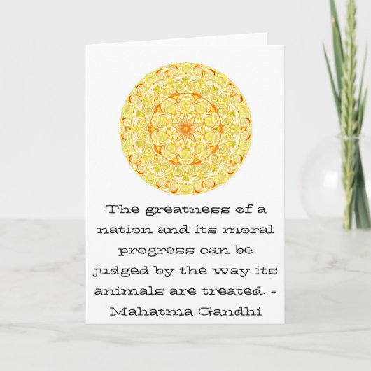 動物の権利引用文 – マハトマガンディー カード (正面)