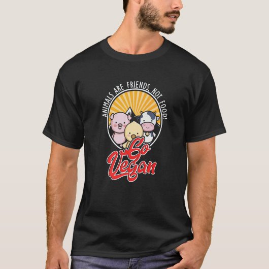 動物の権利 友達 フード ヴィーガン 菜食主義者 Tシャツ (正面)