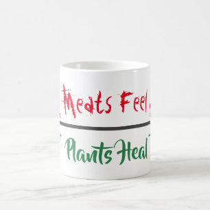 動物の権利「肉感じ植物が癒す」マグカップ コーヒーマグカップ