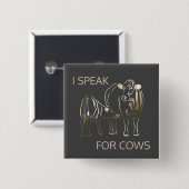 動物の権利(話牛の場合)ピンボタン 缶バッジ (正面&裏面)