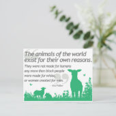 動物の権利 – Alice Walker引用文デザイン ポストカード (スタンド正面)