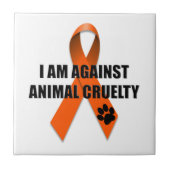 動物の残酷のオレンジ認識度のリボンに対して タイル (正面)