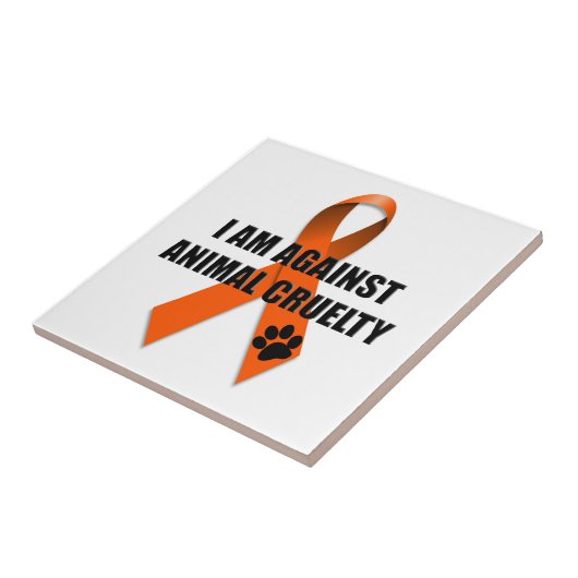 動物の残酷のオレンジ認識度のリボンに対して タイル (側面)