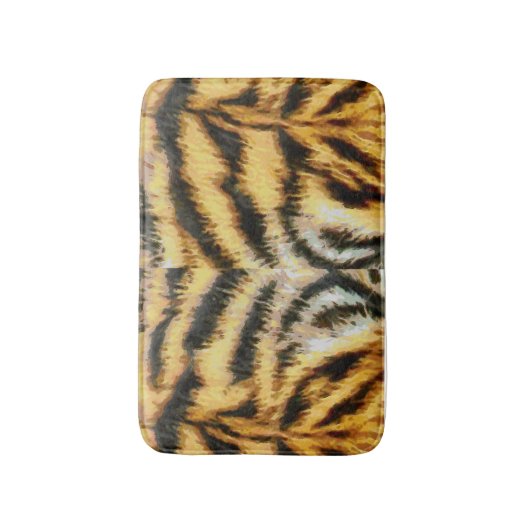 動物の毛皮のテクスチャタイガープリント哺乳類の野生のテーマ バスマット (正面縦)