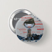 動物の毛皮を使用して停止! 缶バッジ (正面&裏面)