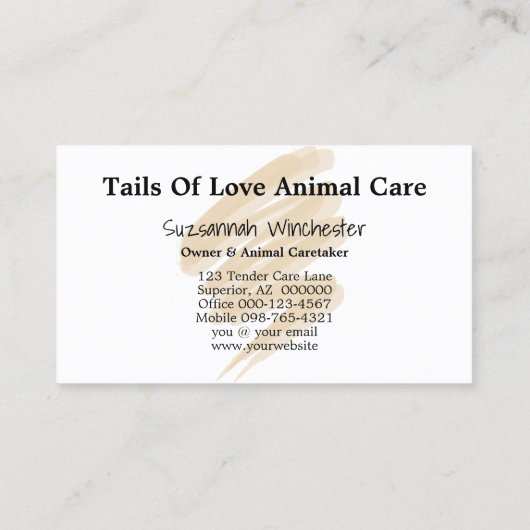 動物の気にプロフェッショナルのプレースホルダフォト 名刺 (裏面)