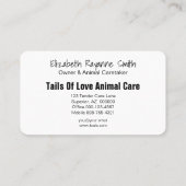 動物の気にプロフェッショナル柴犬子犬の写真 名刺 (裏面)