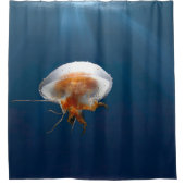 動物の水中の海に触手付きクラゲ シャワーカーテン (正面)