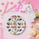 動物の水彩模様 ペーパープレート (パーティー)