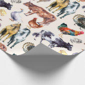 動物の水彩模様 ラッピングペーパー (角)