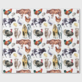 動物の水彩模様 ラッピングペーパー (フラット)