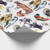 動物の水彩模様 ラッピングペーパー (角)