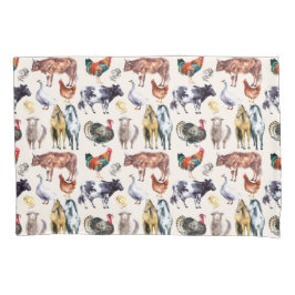 動物の水彩模様 枕カバー