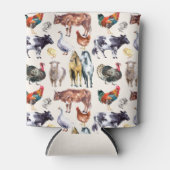 動物の水彩模様 缶クーラー (正面)