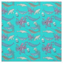 動物の海パターンの背景 ファブリック