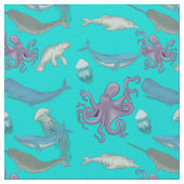 動物の海パターンの背景 ファブリック (クローズアップ)