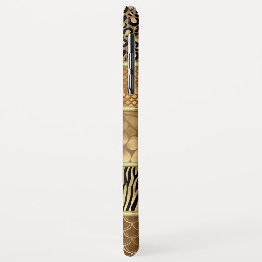 動物の混合金ゴールドゼブラジラフェスネークスキン Case-Mate iPhoneケース (裏面/左)