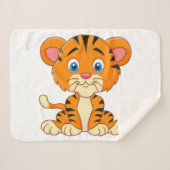 動物の漫画イラストレーションかわいい虎 シェルパブランケット (正面(横))