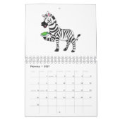 動物の漫画イラストレーション カレンダー (2月 2027)