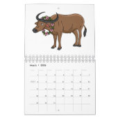 動物の漫画イラストレーション カレンダー (3月 2026)