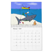 動物の漫画イラストレーション カレンダー (2月 2027)