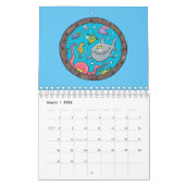 動物の漫画イラストレーション カレンダー (3月 2026)