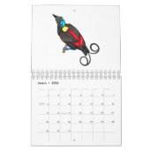 動物の漫画イラストレーション カレンダー (3月 2026)