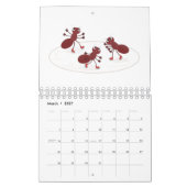 動物の漫画イラストレーション カレンダー (3月 2027)