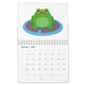 動物の漫画イラストレーション カレンダー (2月 2026)