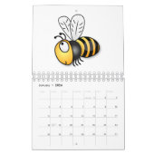 動物の漫画イラストレーション カレンダー (1月 2026)