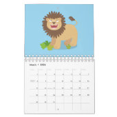 動物の漫画イラストレーション カレンダー (3月 2026)