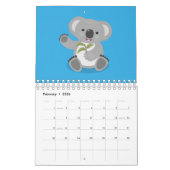 動物の漫画イラストレーション カレンダー (2月 2026)