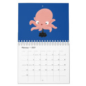 動物の漫画イラストレーション カレンダー (2月 2027)