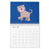 動物の漫画イラストレーション カレンダー (3月 2027)