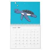 動物の漫画イラストレーション カレンダー (1月 2027)