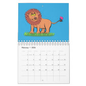 動物の漫画イラストレーション カレンダー (2月 2026)