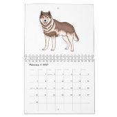 動物の漫画イラストレーション カレンダー (2月 2027)