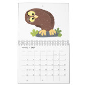動物の漫画イラストレーション カレンダー (1月 2027)