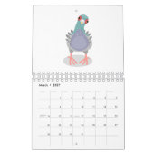 動物の漫画イラストレーション カレンダー (3月 2027)