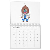 動物の漫画イラストレーション カレンダー (3月 2026)