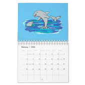 動物の漫画イラストレーション カレンダー (2月 2026)