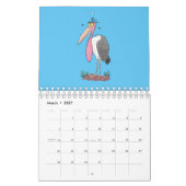 動物の漫画イラストレーション カレンダー (3月 2027)