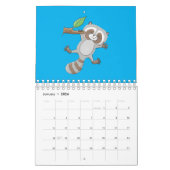 動物の漫画イラストレーション カレンダー (1月 2026)