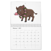 動物の漫画イラストレーション カレンダー (2月 2027)