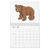 動物の漫画イラストレーション カレンダー (3月 2026)