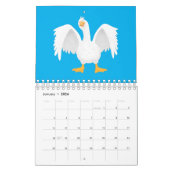 動物の漫画イラストレーション カレンダー (1月 2026)